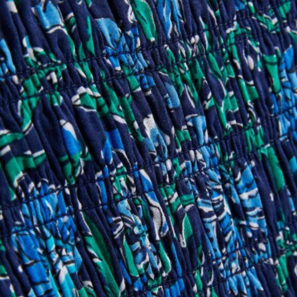 Vineyard Vines Anegada Floral Smocked Midi Dress Size Large NEW - Picture 6 of 8